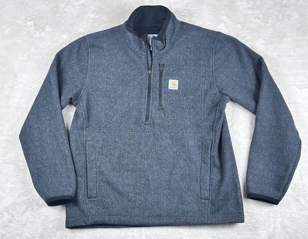Carhartt Dalton Half-Zip Fleece Pullover Mens Sz M Gray Heather 103831-013 J35